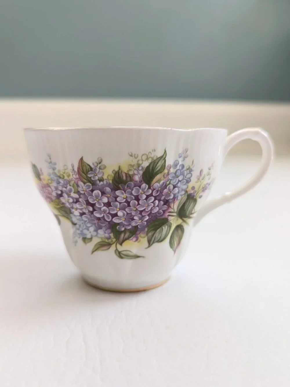 Royal Albert Blossom Time Lilac Teacup & Saucer Bone China England Gilt